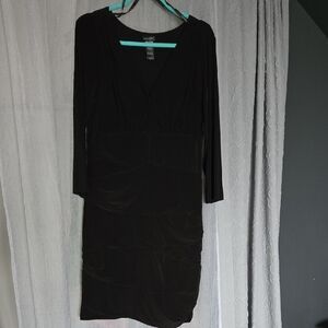 Bisou Black 3/4 Length Long Sleeve Dress